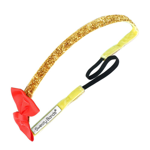 Bowtique Viva Diva Gold, Red Sweaty Bands Non Slip Headband