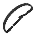 Braided Adjustable Sweaty Band | Black | 1/2 Inch Sweaty Bands Non Slip Headband