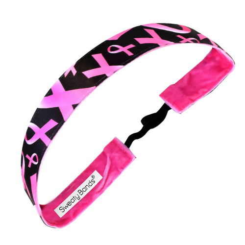 Breast Cancer Awareness | Black, Pink | 1 Inch Sweaty Bands