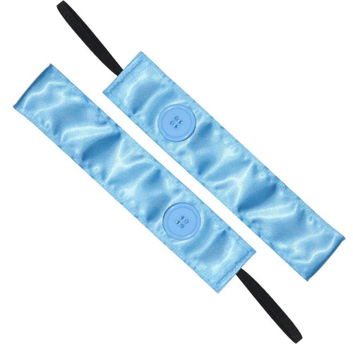 Buttons | Simply Satin | Light Blue | 1.5 Inch Sweaty Bands Non Slip Headband
