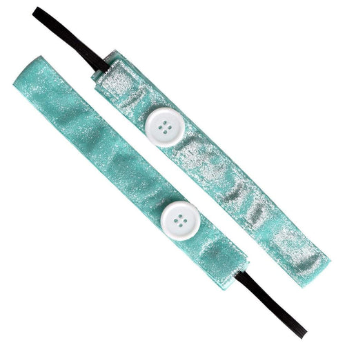 Buttons | Viva Diva | Aqua | 1 Inch Sweaty Bands Non Slip Headband