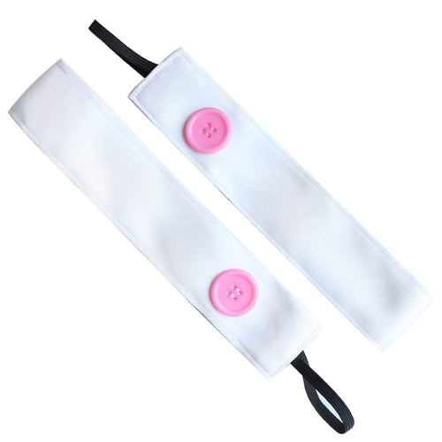 Buttons | Wicked | White | 1.5 Inch Sweaty Bands Non Slip Headband