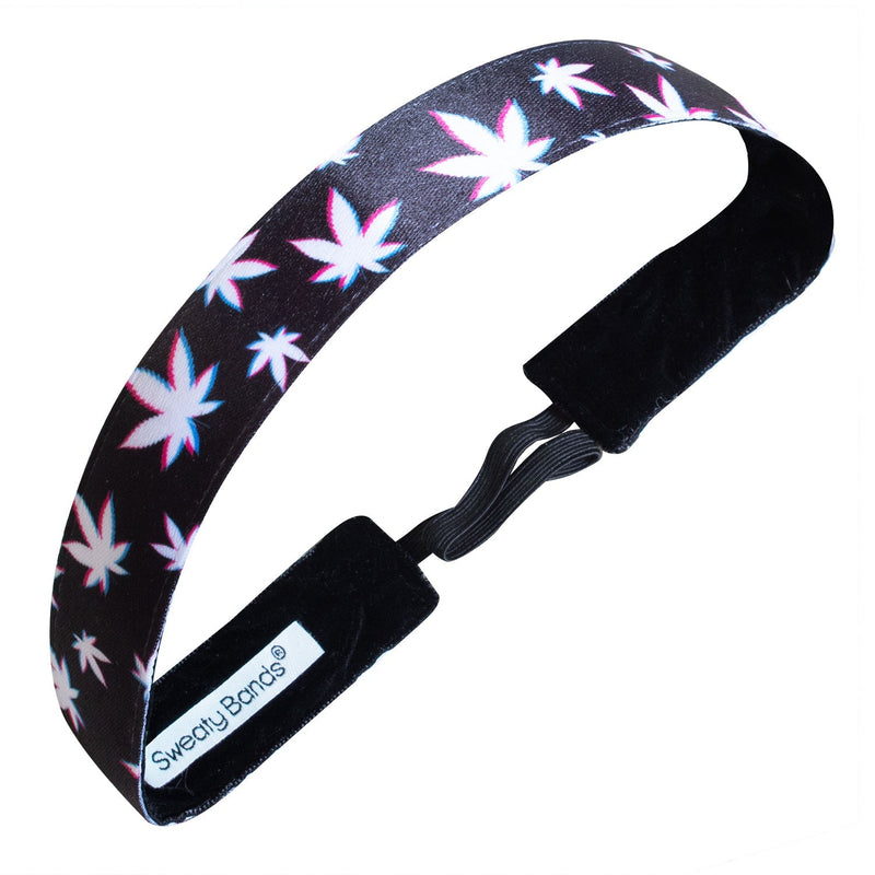 Cannabis | Best Buds | Black, White | 1 Inch Sweaty Bands Non Slip Headband