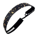 Celestial | Black, Gold | 1 Inch Sweaty Bands Non Slip Headband