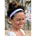 Cherry Blossom | Light Pink, Blue | 1 Inch Sweaty Bands Non Slip Headband