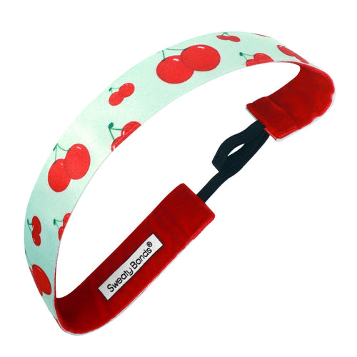 Cherry Bomb | Mint, Red | 1 Inch Sweaty Bands Non Slip Headband