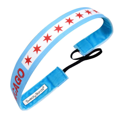 City Pride | Chicago Flag Vintage | Multi | 1 Inch Sweaty Bands Non Slip Headband