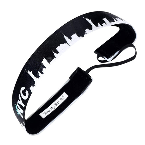 City Pride | New York | Black | 1 Inch Sweaty Bands Non Slip Headband