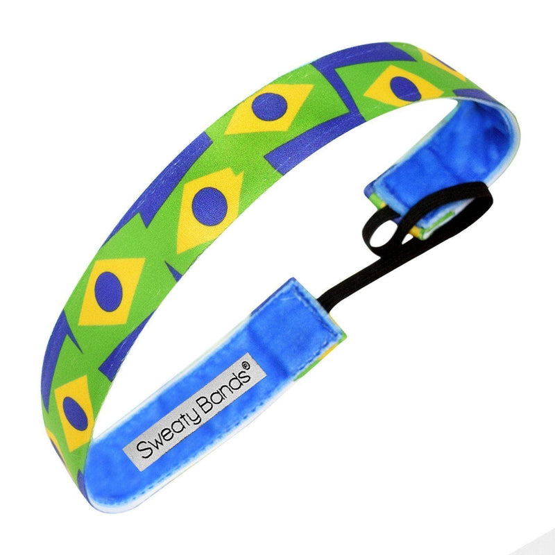 Country Pride Brazil Flag Sweaty Bands Non Slip Headband