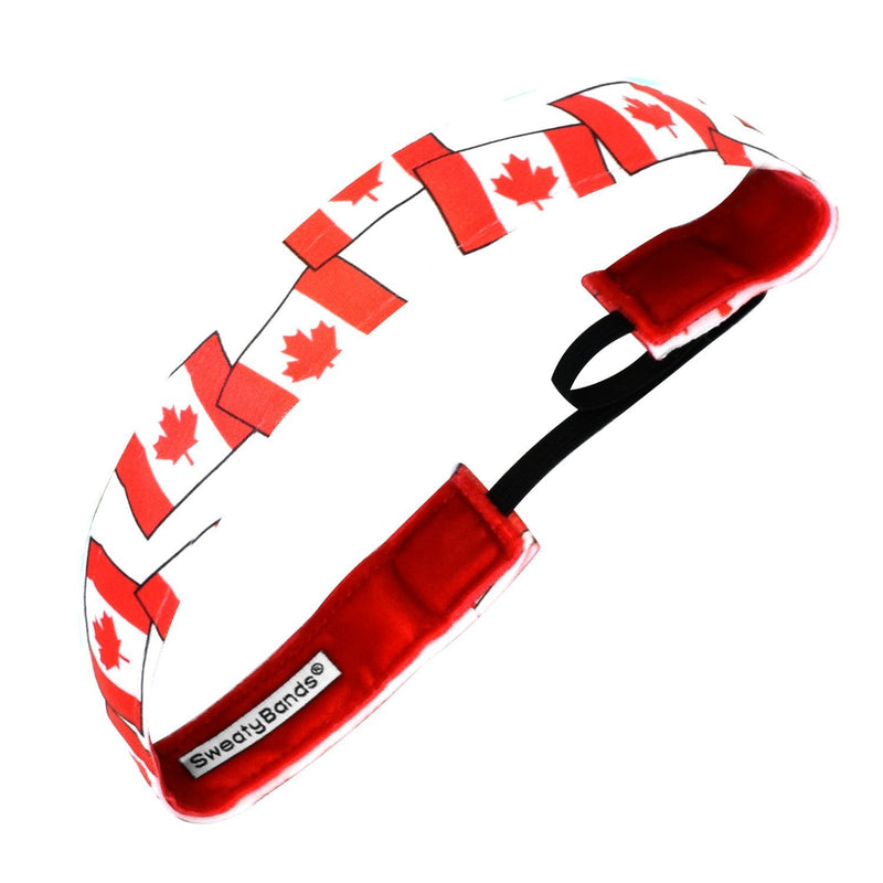 Country Pride | Canada Flags | Red, White | 1 Inch Sweaty Bands