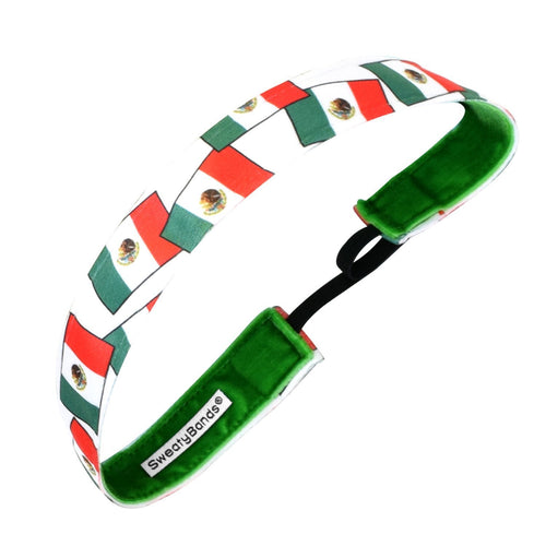 Country Pride | Mexico Flags | Green, White, Red | 1 Inch Sweaty Bands