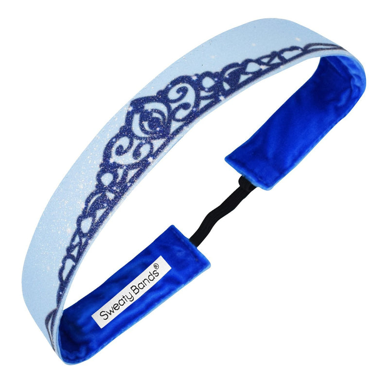 Crown Me | Shimmer | Blue | 1 Inch Sweaty Bands