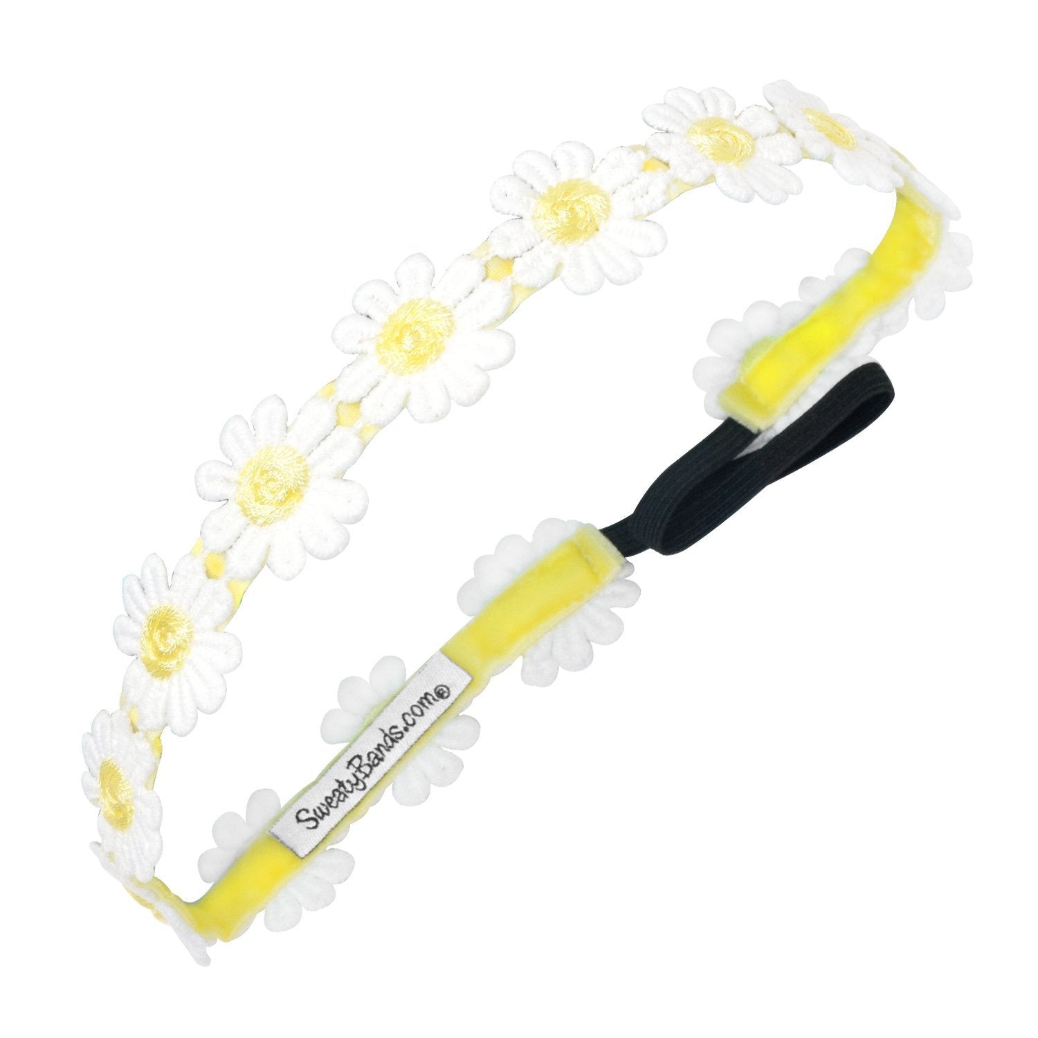 Daisy Chain | Yellow | 3/8 Inch Sweaty Bands Non Slip Headband