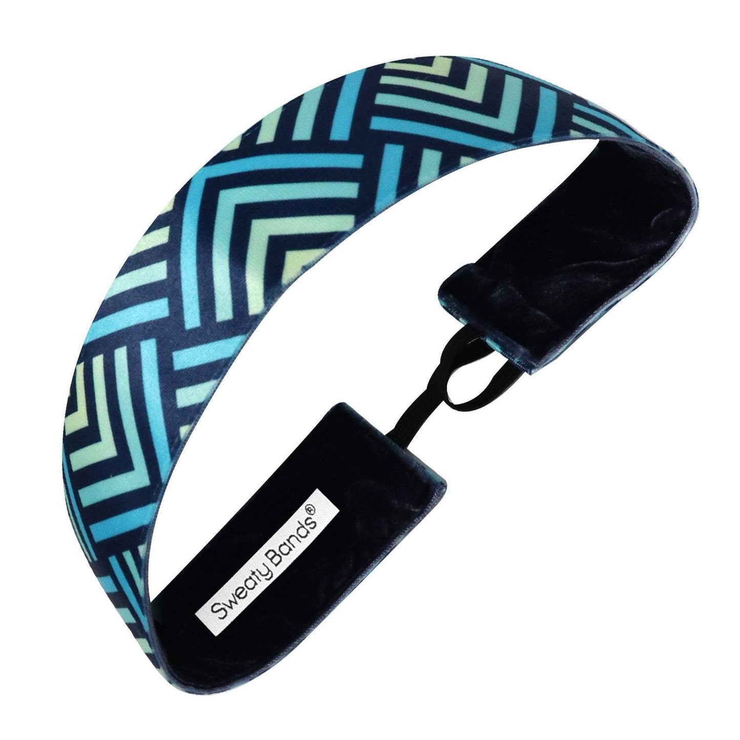 Deco Diamonds | Green, Blue | 1.5 Inch Sweaty Bands Non Slip Headband