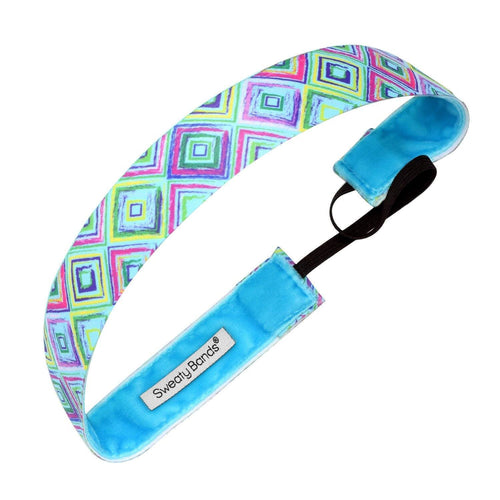 Deja Vu | Turquoise | 1 Inch Sweaty Bands Non Slip Headband
