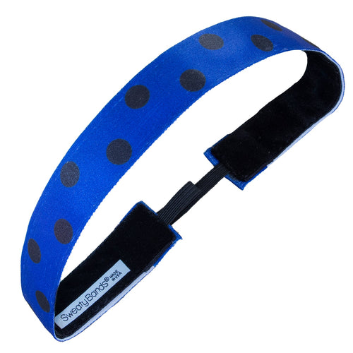 Do The Polka Dots | Blue, Black | 1 Inch Sweaty Bands Non Slip Headband