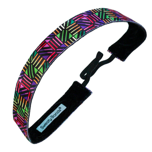 Don't Box Me In | Pink, Green, Purple | 1 Inch Sweaty Bands Non Slip Headband