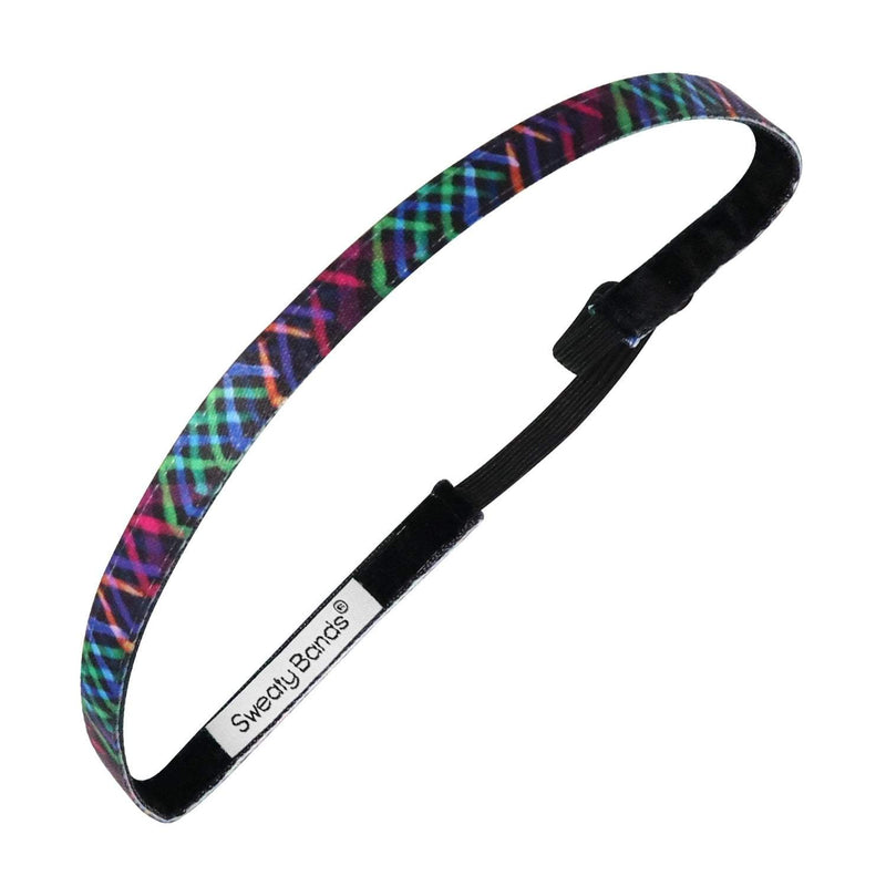 Don't Cross Me | Black, Multi | 3/8 Inch Sweaty Bands Non Slip Headband