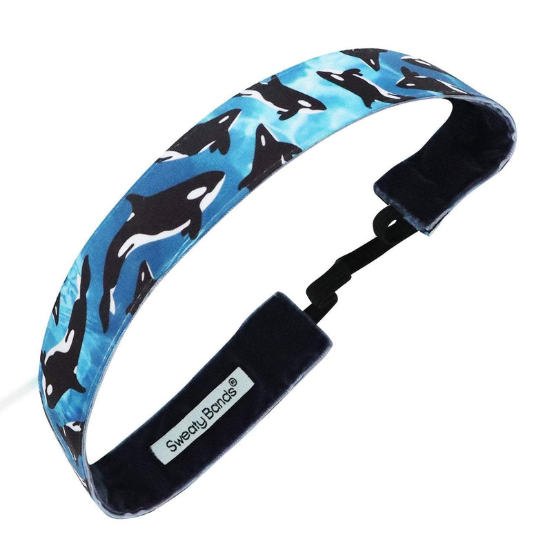 Everything Whale Be Alright | Blue, Black | 1 Inch Sweaty Bands Non Slip Headband