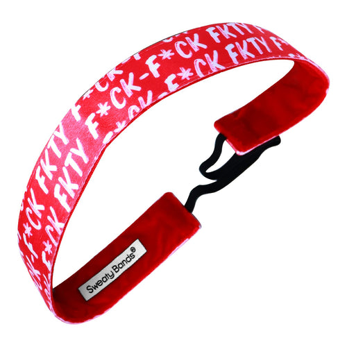 F#ck F#ckity F#ck | Red | 1 Inch Sweaty Bands Non Slip Headband