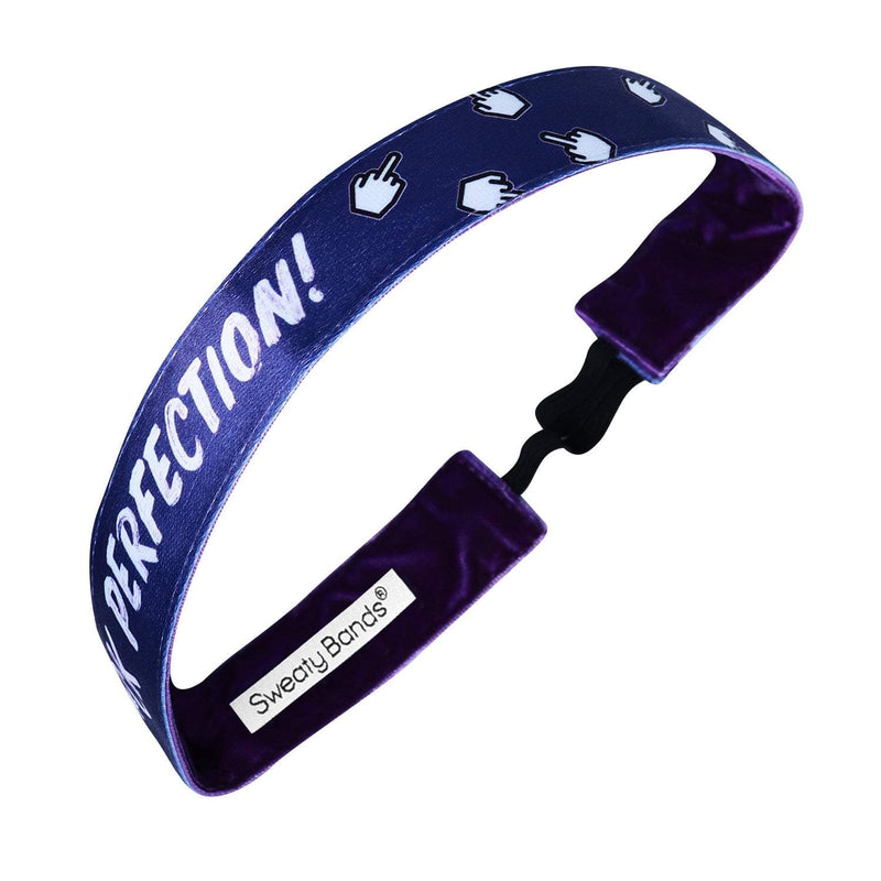 F#ck Perfection | Purple | 1 Inch Sweaty Bands Non Slip Headband