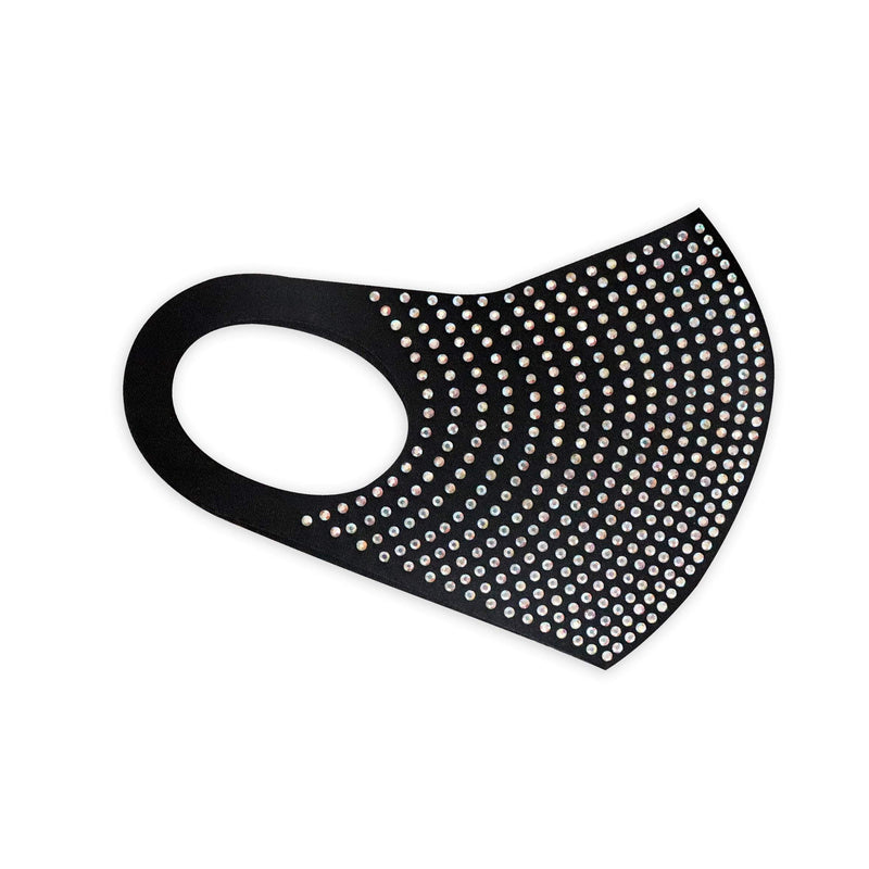 Face Mask | Bling Extra | SINGLE | Black, Iridescent Silver Sweaty Bands Non Slip Headband