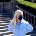 Face Mask | Chambray Pleat | Dark Blue Sweaty Bands Non Slip Headband