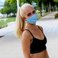 Face Mask | First | Baby Blue Sweaty Bands Non Slip Headband