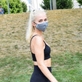 Face Mask | First | Heathered Grey Sweaty Bands Non Slip Headband