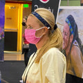 Face Mask | Oxford Pleat | Bright Pink Sweaty Bands Non Slip Headband