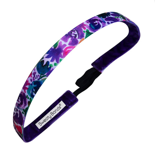 Flower Bomb | Purple, Multi | 5/8 Inch Sweaty Bands Non Slip Headband