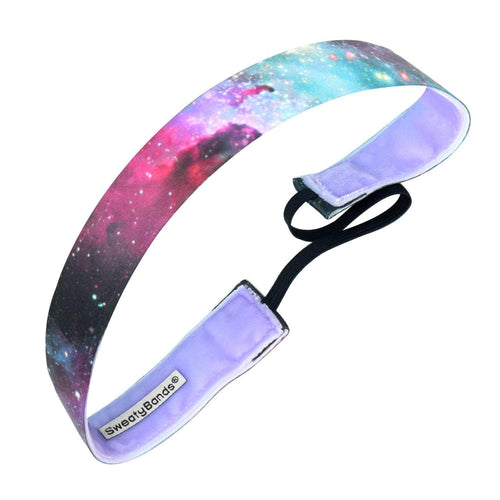 Galaxy | Purple, Teal | 1 Inch Sweaty Bands Non Slip Headband