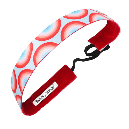 Get Over It | Blue, Red | 1 Inch Sweaty Bands Non Slip Headband