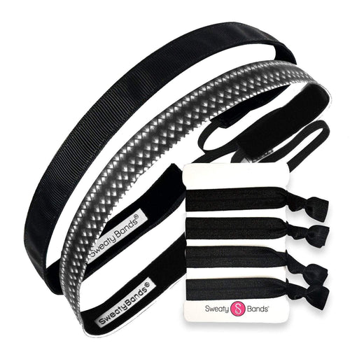 Gift Pack | Paparazzi | Rock Solid Black | Black to Basics Hair Ties Sweaty Bands Non Slip Headband