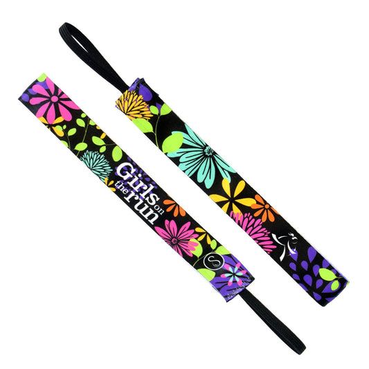 Girls on the Run Floral Black, Multi Sweaty Bands Non Slip Headband