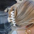 Hair Claw | Zig Zag | White Sweaty Bands Non Slip Headband