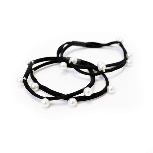 Hair Ties | Pearls | Black, Black Sweaty Bands Non Slip Headband