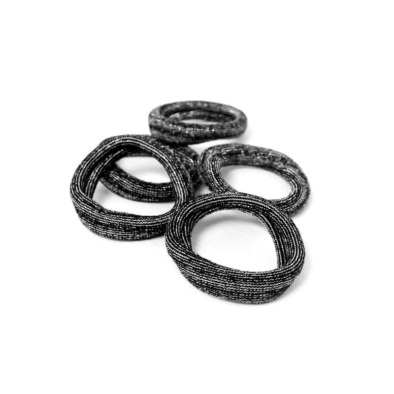 Hair Ties | Seamless Cotton | Metallic Glitter | Black Sweaty Bands Non Slip Headband