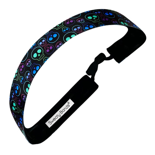 Halloween | Afraid of the Dark | Black, Multi | 1 Inch Sweaty Bands Non Slip Headband