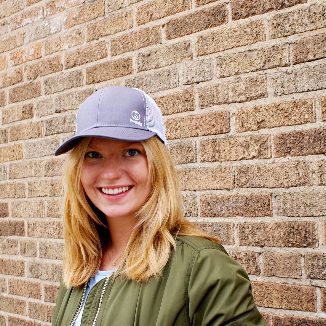 Hats | Sweaty Baseball Hat | Grey, White