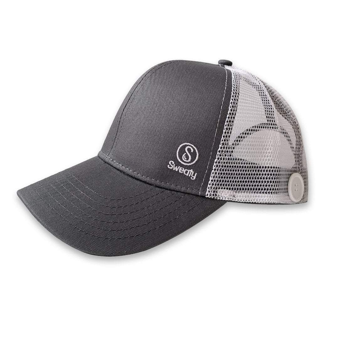 Hats | Sweaty Baseball Hat with Buttons | Grey Sweaty Bands Non Slip Headband