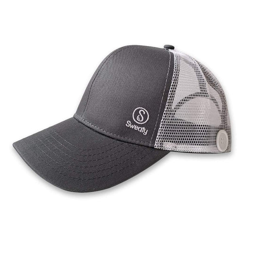 Hats | Sweaty Baseball Hat with Buttons | Grey Sweaty Bands Non Slip Headband