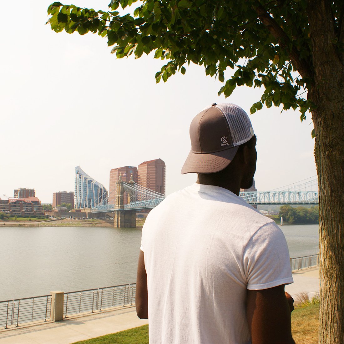 Hats | Sweaty Baseball Hat with Buttons | Grey Sweaty Bands Non Slip Headband