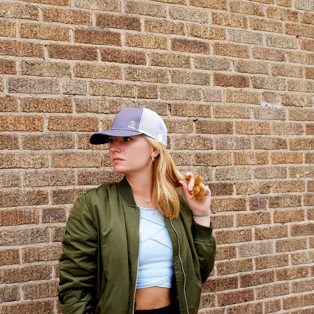 Hats | Sweaty Baseball Hat with Buttons | Grey Sweaty Bands Non Slip Headband
