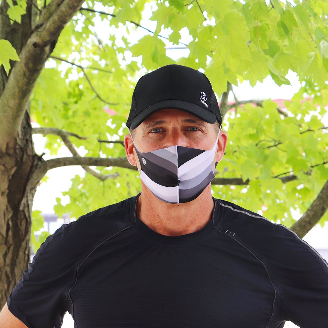 Hats | Sweaty Hat with Buttons | Black, Black Sweaty Bands Non Slip Headband