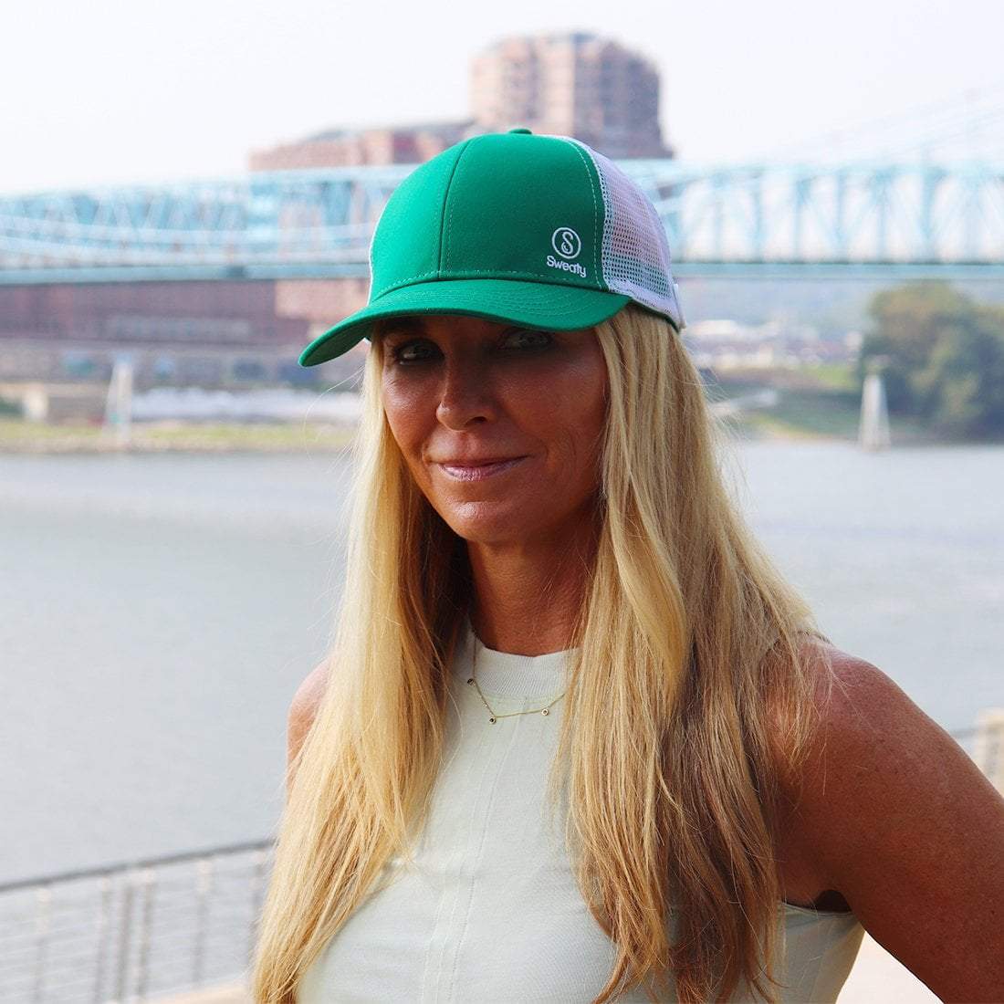 Hats | Sweaty Hat with Buttons | Green Sweaty Bands Non Slip Headband