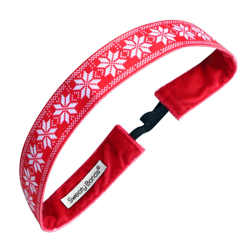 Holiday | Christmas Sweater | Red | 1 Inch Sweaty Bands Non Slip Headband