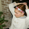 Holiday | HOHOHO | Red, White | 1 Inch Sweaty Bands Non Slip Headband