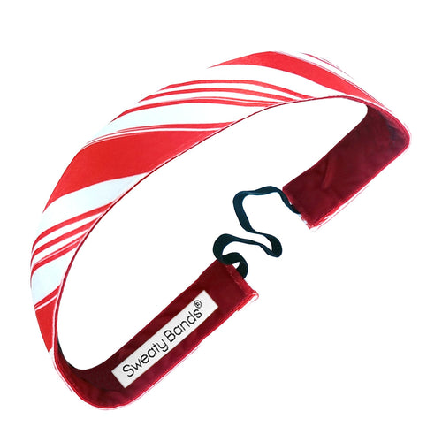 Holiday | Peppermint Swirl | Red, White | 1 Inch Sweaty Bands Non Slip Headband