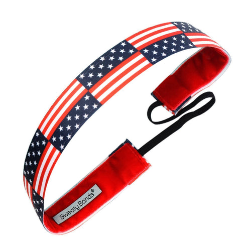 Home of the Brave | Blue, Red | 1 Inch Sweaty Bands Non Slip Headband